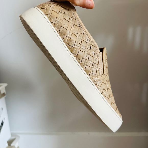 Frye Lena Woven Leather Loafer Slip-On Sneakers – Beige Tan Neutral – Size 8.5 - Picture 6 of 9